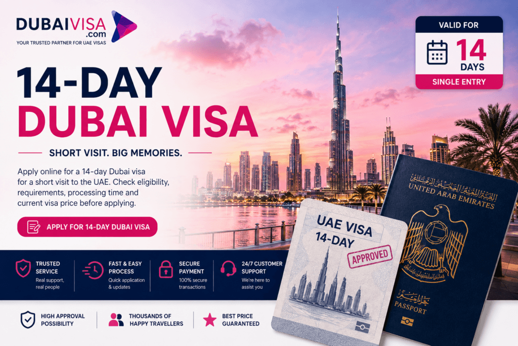 14-Day Dubai Visa 2026 with price, requirements and online application information