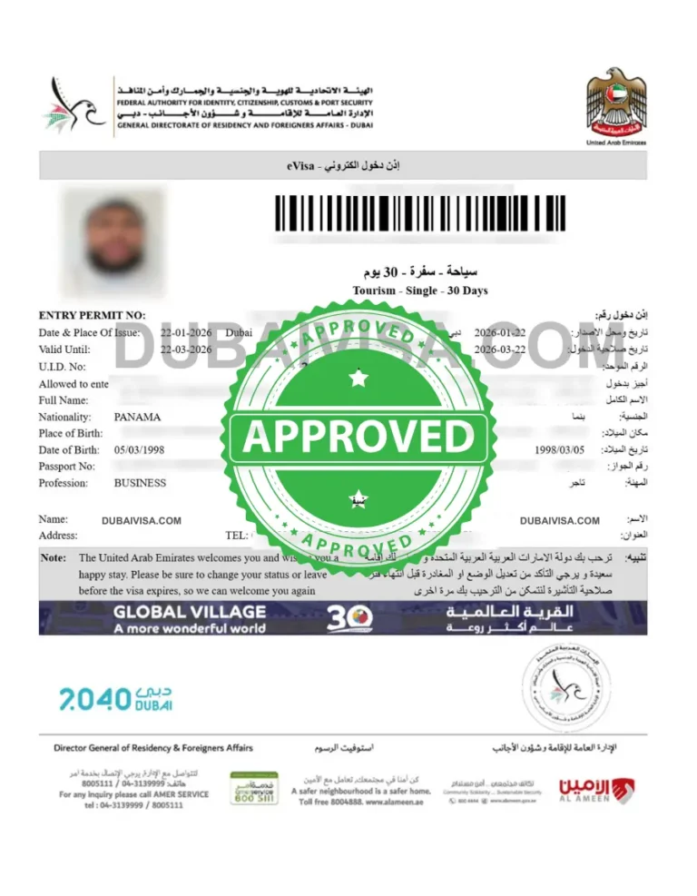 Approved visa proof image