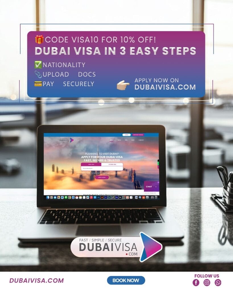 book your dubai visa with dubaivisa.com and get 10% off using visa10 code
