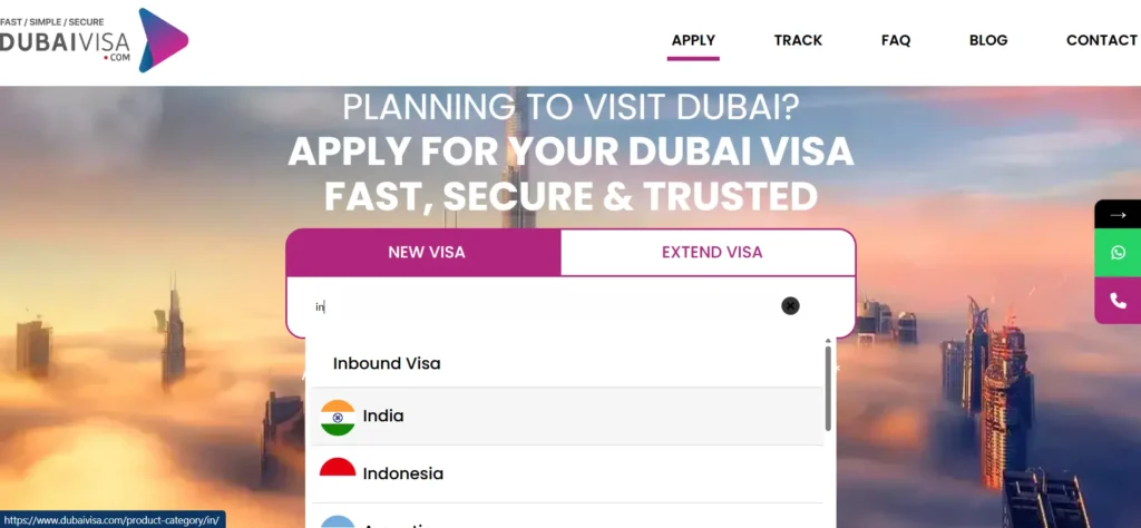 How to apply Dubai Visa on Dubaivisacom Step 1