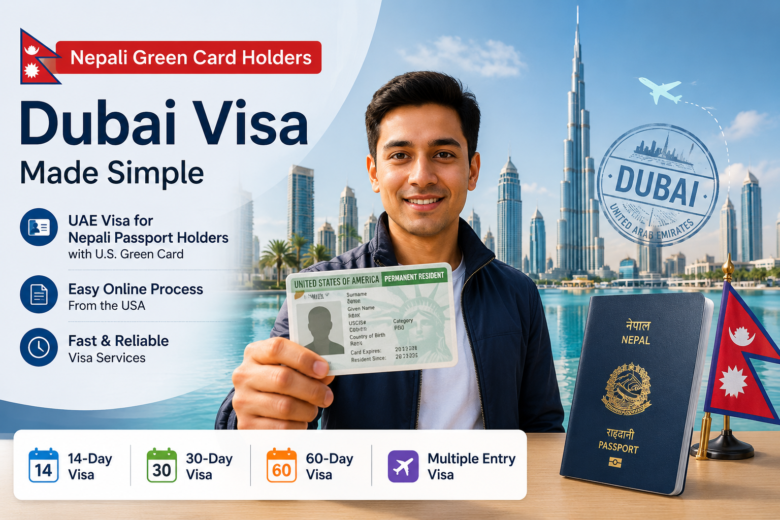 Dubai Visa for Nepali Green Card Holders