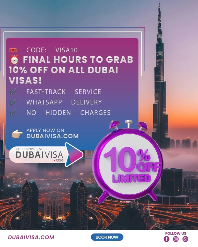 UK Travellers get 10% off on Dubai Visa
