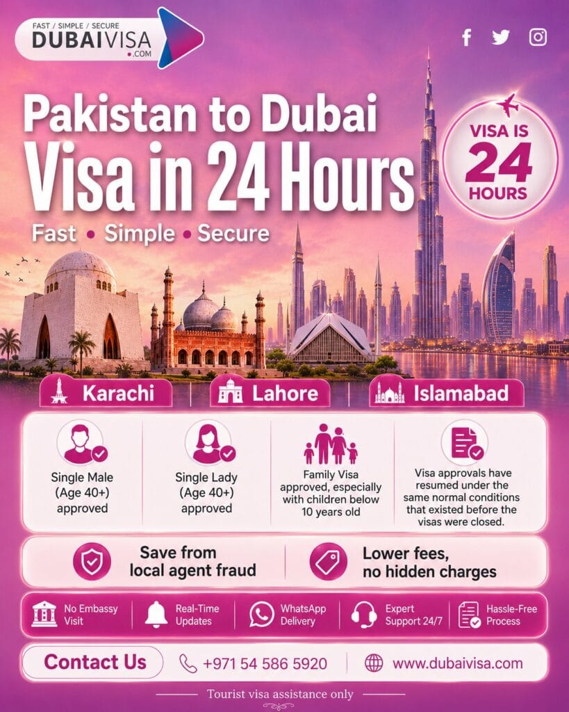 dubai visa for pakistani now open