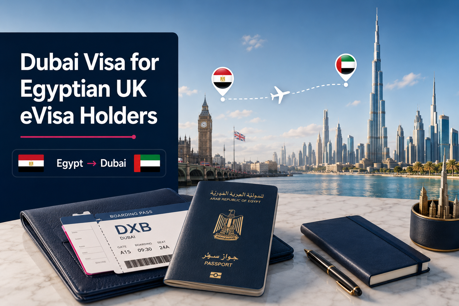 Dubai visa for Egyptian UK eVisa holders travelling from Egypt to Dubai