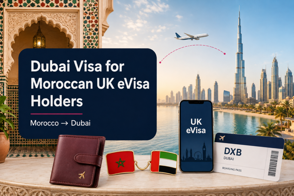 Dubai visa for Moroccan UK eVisa holders travelling from Morocco to Dubai