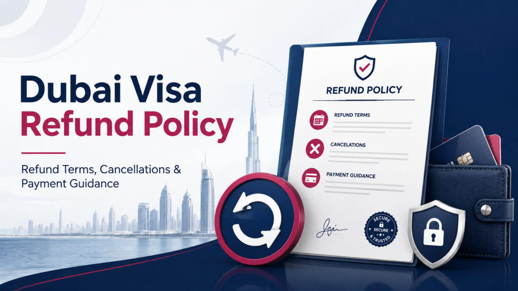 Dubai visa refund policy with cancellation terms and payment guidance for UAE visa applicants