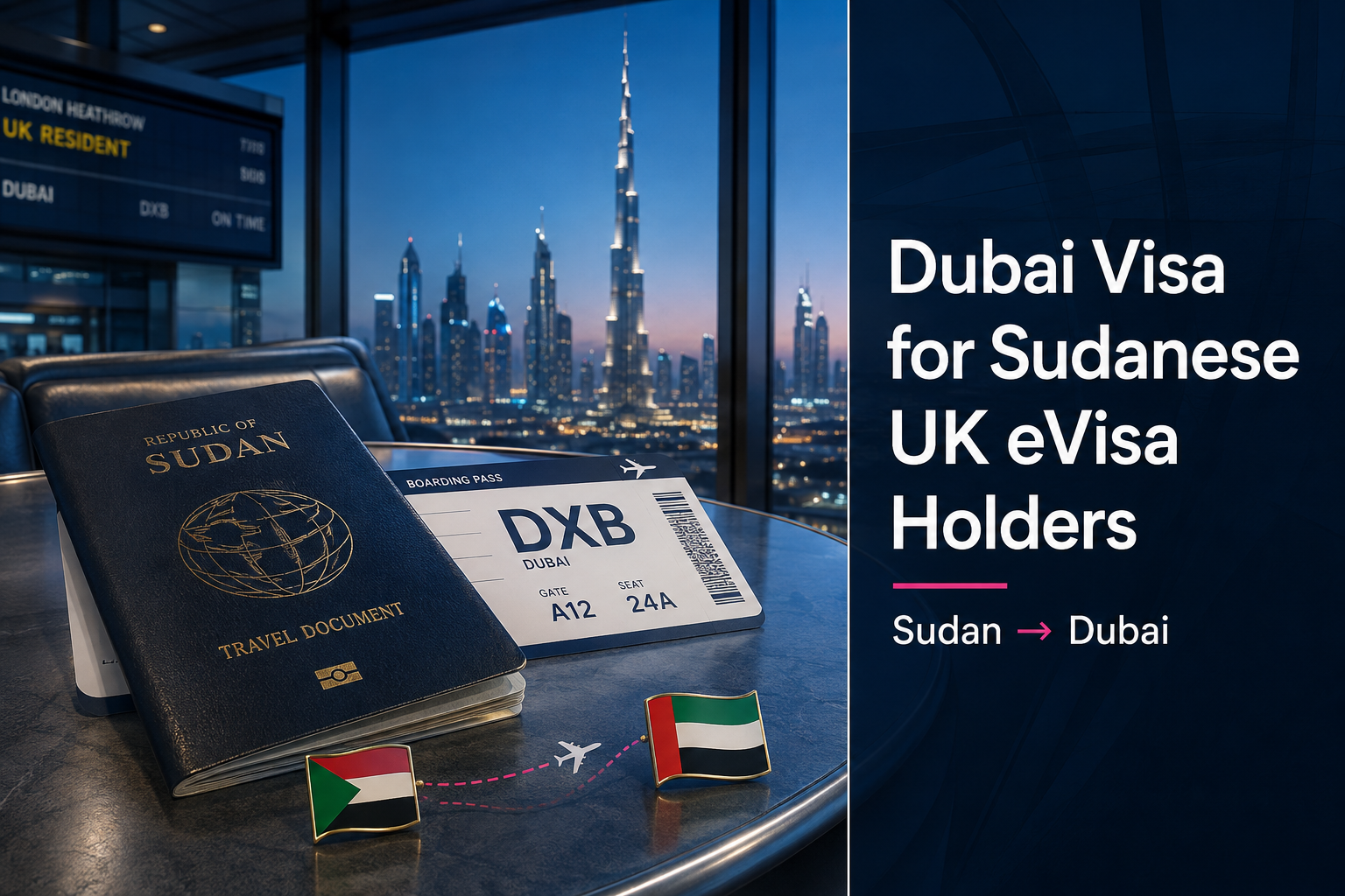 Dubai visa for Sudanese UK eVisa holders travelling from Sudan to Dubai