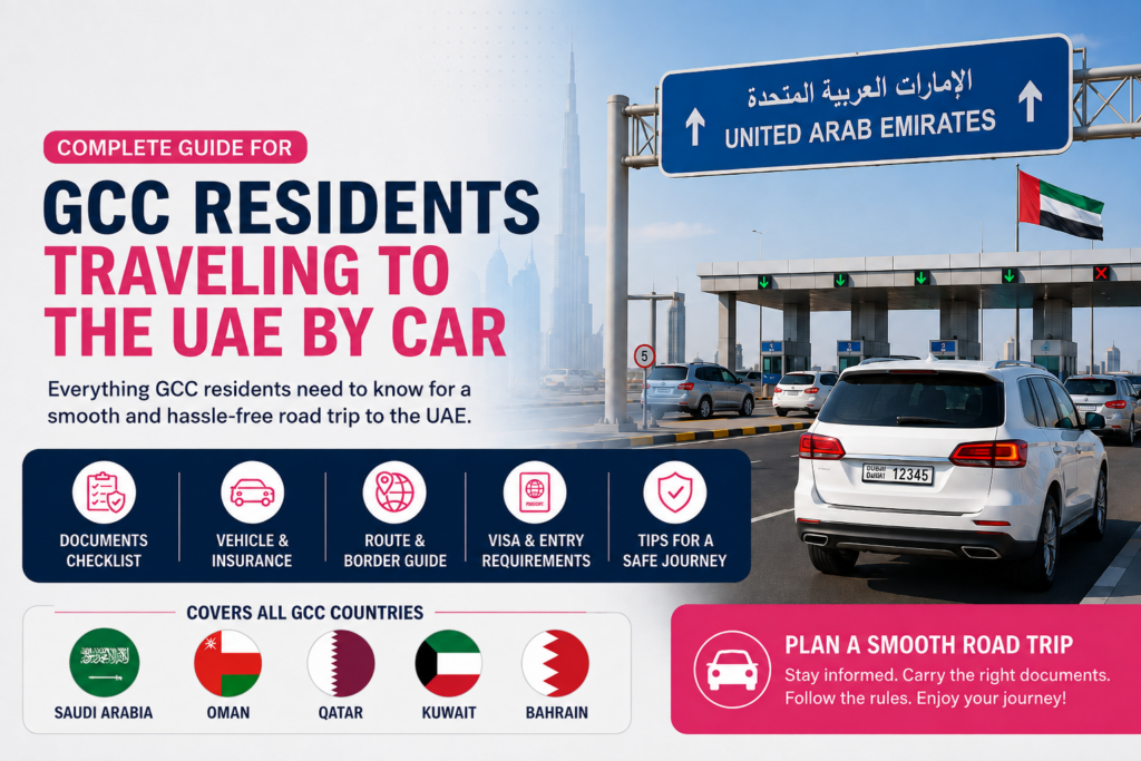 GCC residents traveling to the UAE by car through a UAE land border