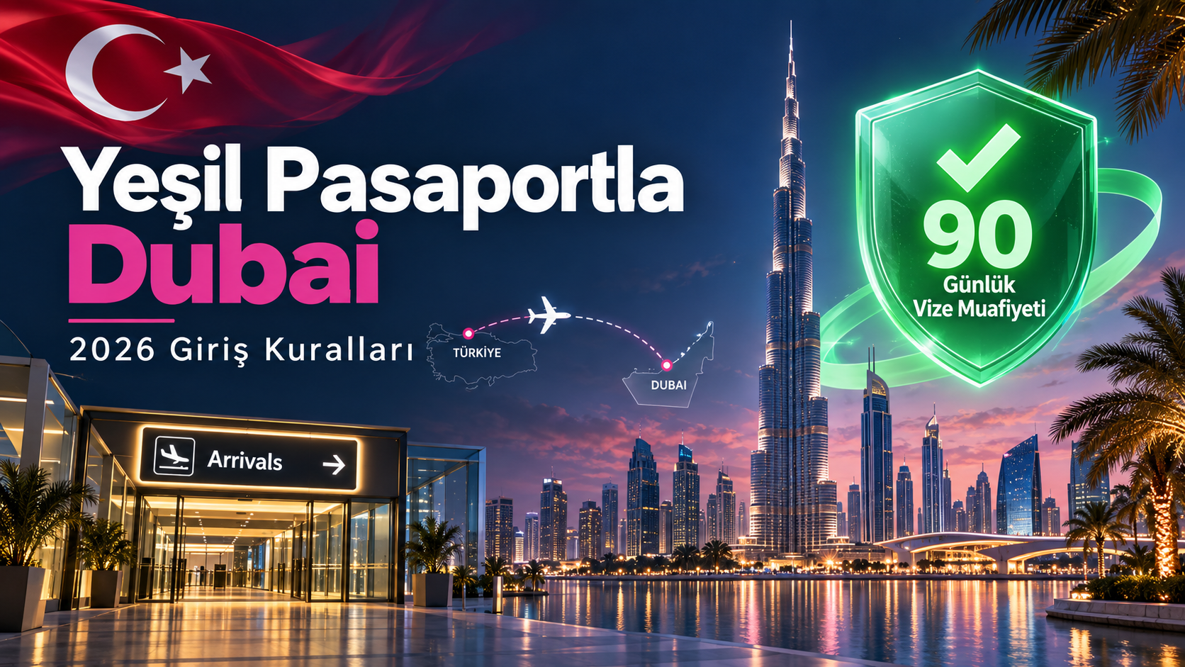 Yeşil pasaportla Dubai seyahati için 90 günlük vize muafiyeti ve 2026 giriş kuralları